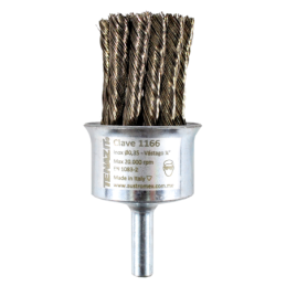 Cepillo trenzado de 1 3/16 x 0.014 x 1/4 Pulgadas con vástago para limpieza de superficies.