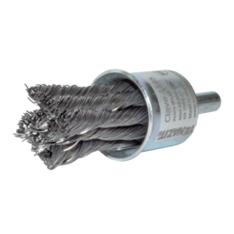 Cepillo trenzado de 25/32 x 0.014 x 1/4 Pulgadas con vástago para limpieza de superficies.