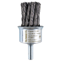 Cepillo trenzado de 1 3/16 x 0.014 x 1/4 Pulgadas con vástago para limpieza de superficies.