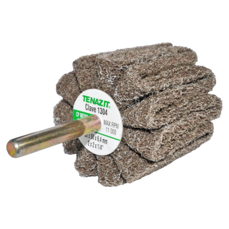 Rueda de fibra de 2 x 2 x 1/4 Pulgadas, grano Medio para satinado y acabado de superficies.