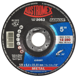 Disco abrasivo de 5 x 1/4 x 7/8 Pulgadas para desbaste de metal