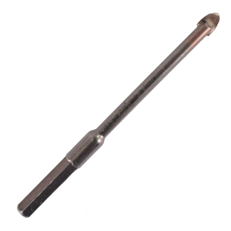 Broca Premium de 1/4 x 4 Pulgadas para perforar vidrio, azulejo y materiales cerámicos.