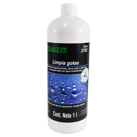 Producto eliminador y limpiador de gotas en cualquier superficie sin utilizar agua.