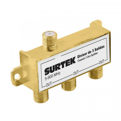 153207 SURTEK Divisor coaxial 1 entrada 3 salidas