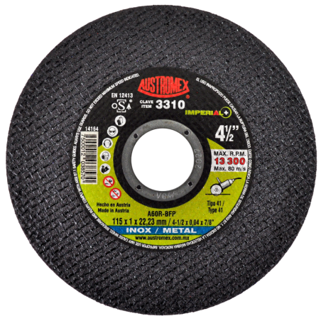 Disco para corte de inox y metal de 4-1/2 x 0.040 x 7/8 Pulgadas