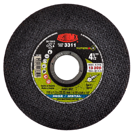 Disco para corte de inox y metal de 4-1/2 x 0.05 x 7/8 Pulgadas