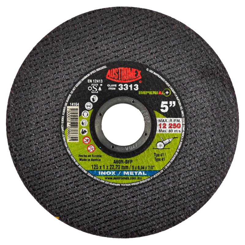 Disco para corte de inox y metal de 5 x 0.040 x 7/8 Pulgadas