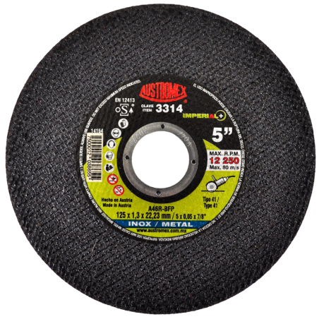 Disco para corte de inox y metal de 5 x 0.055 x 7/8 Pulgadas