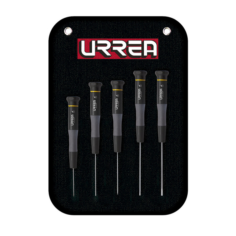 9500BG URREA Juego de destornilladores ESD Plana  5 piezas estuche lona Urrea | DIHERESA
