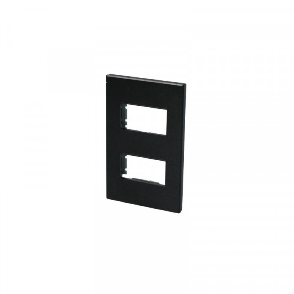 P602N SURTEK Placa para 2 módulos 1/3 color negro Surtek | DIHERESA