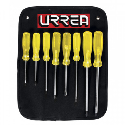9600D URREA Juego de 8 destornilladores ámbar combinado Urrea | DIHERESA