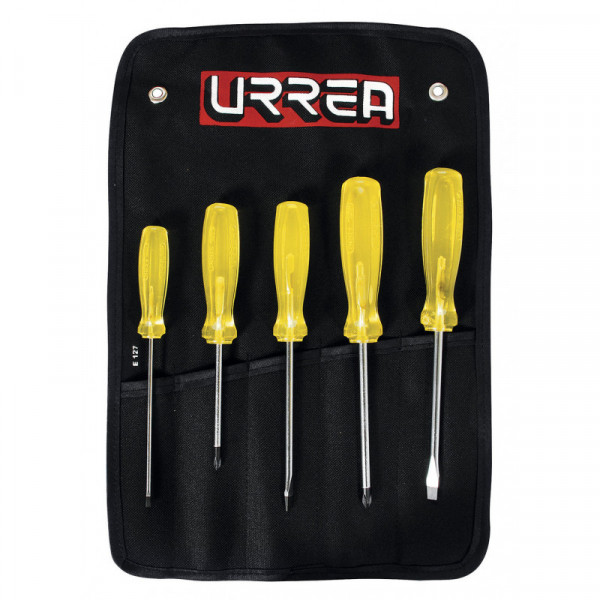 JBUD01 URREA Juego de 5 destornilladores ámbar combinado Urrea | DIHERESA