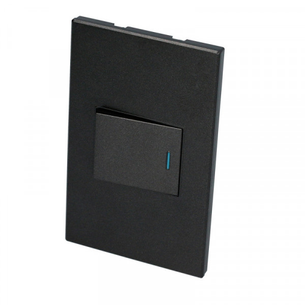 P620N SURTEK Placa con 1 Switch 1/2 color negro Surtek | DIHERESA