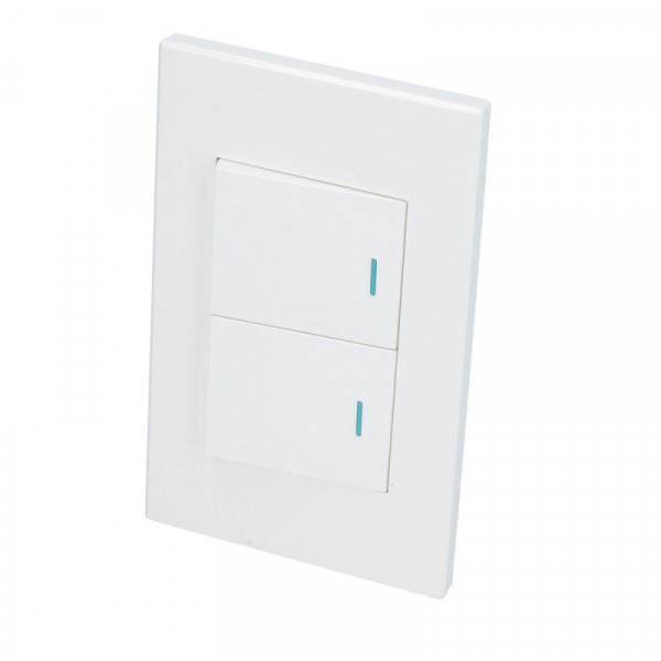 P622B SURTEK Placa con 2 Switch 1/2 color blanco Surtek | DIHERESA