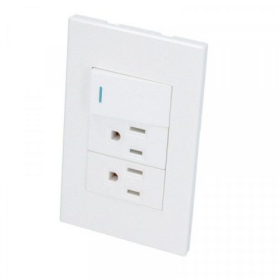 P625B SURTEK Placa con 1 Switch 2 Contactos 1/3 color blanco