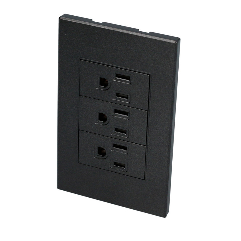 P628N SURTEK Placa con 3 Contactos 1/3 color negro Surtek | DIHERESA