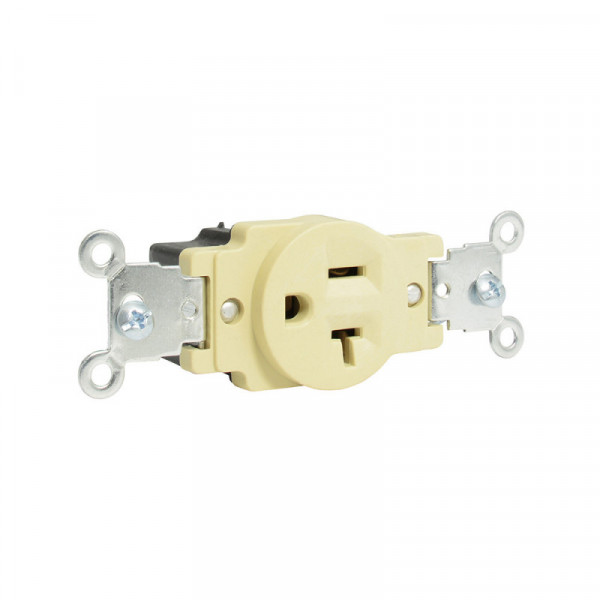 136402 SURTEK Contacto sencillo aterrizado mixto tapa marfil base negra 20A 127V Surtek | DIHERESA