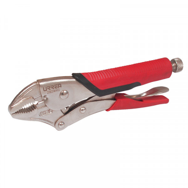 292WRG URREA Pinza de presión quijada curva mango bimaterial 10" Urrea | DIHERESA