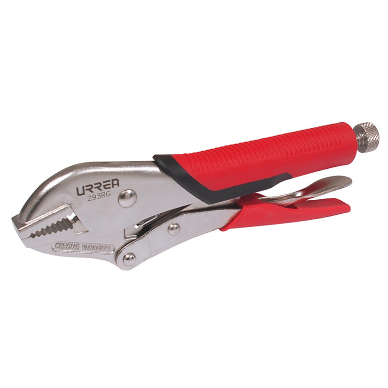 293RG URREA Pinza de presión quijada recta mango bimaterial 10" Urrea | DIHERESA