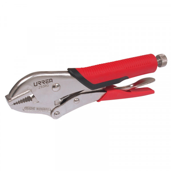 293RG URREA Pinza de presión quijada recta mango bimaterial 10" Urrea | DIHERESA