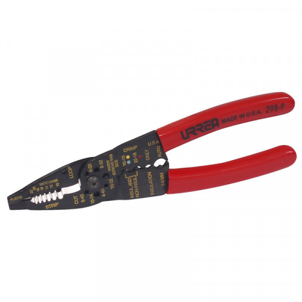 298P URREA Pinza pelacable 10-22AWG con poncha terminales y corta tornillos Urrea | DIHERESA