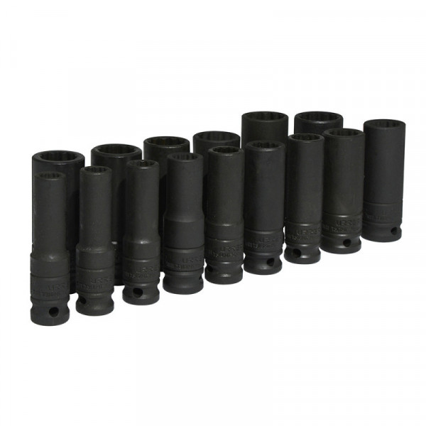 74203 URREA Juego de 15 dados de impacto largos métricos 1/2" Urrea | DIHERESA
