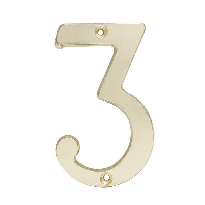 L6803LB LOCK Numero 3 slim 4" latón brillante Lock | DIHERESA