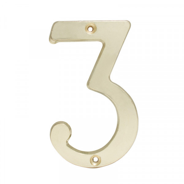 L6803LB LOCK Numero 3 slim 4" latón brillante Lock | DIHERESA