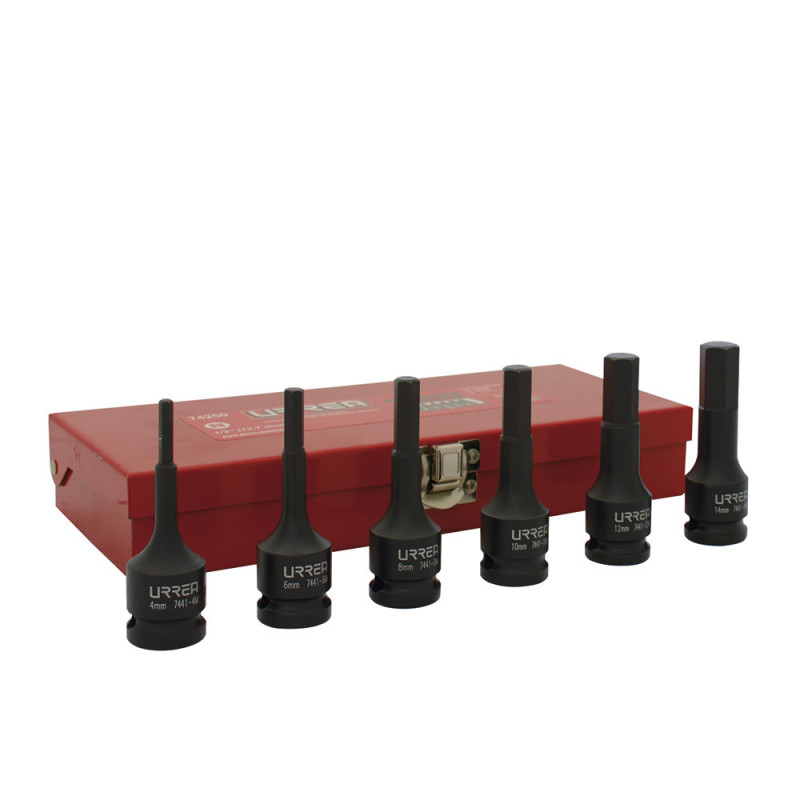 74250 URREA Juego de 6 dados punta hexagonal  métricos 1/2" Urrea | DIHERESA