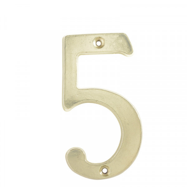 L6805LB LOCK Numero 5 slim 4" latón brillante Lock | DIHERESA