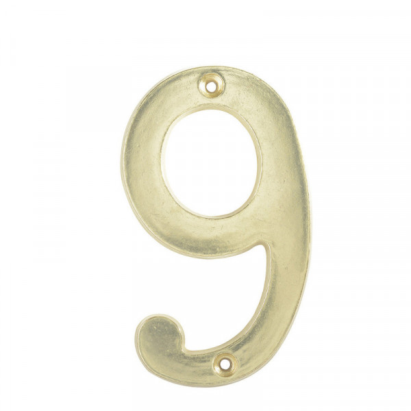 L6809LB LOCK Numero 9 slim 4" latón brillante Lock | DIHERESA