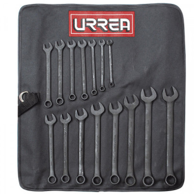 1200FB URREA Juego de 15 llave combinado black 12 puntas en pulgadas