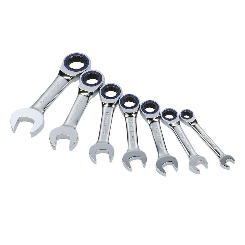 12MS7M URREA Juego de 7 llaves combinadas cortas de matraca flexibles métrico Urrea | DIHERESA 12MS7M URREA Juego de 7 llaves combinadas cortas de matraca flexibles métrico Urrea | DIHERESA