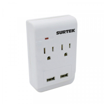 136205 SURTEK Multicontacto 2 entradas + 2 entradas USB