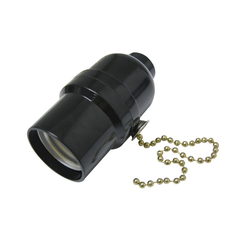 136656 SURTEK Portalámpara con cadena negro 250V Surtek | DIHERESA