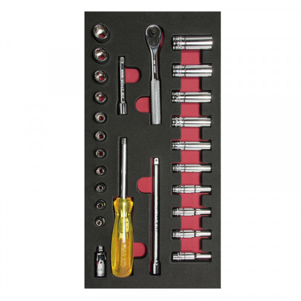 CH102 URREA Juego dados y accesorios Cuadro 1/4" -  SAE - cortos y largos 26 piezas Urrea | DIHERESA