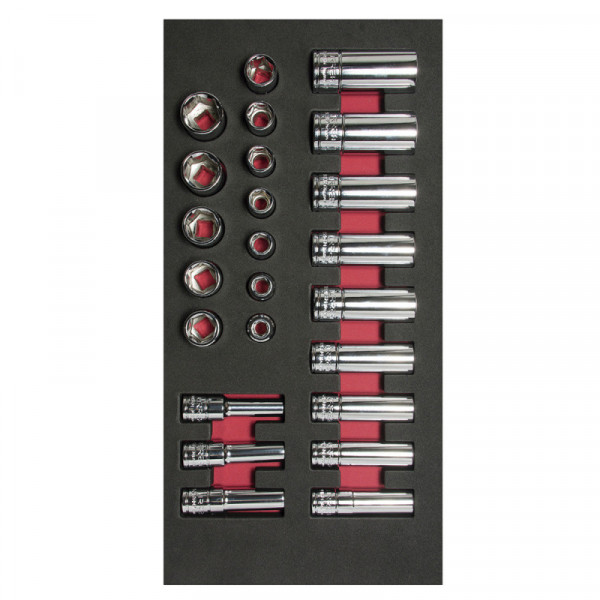 CH107 URREA Juegos dados cuadro 3/8" - Métricos - cortos y largos 24 piezas Urrea | DIHERESA