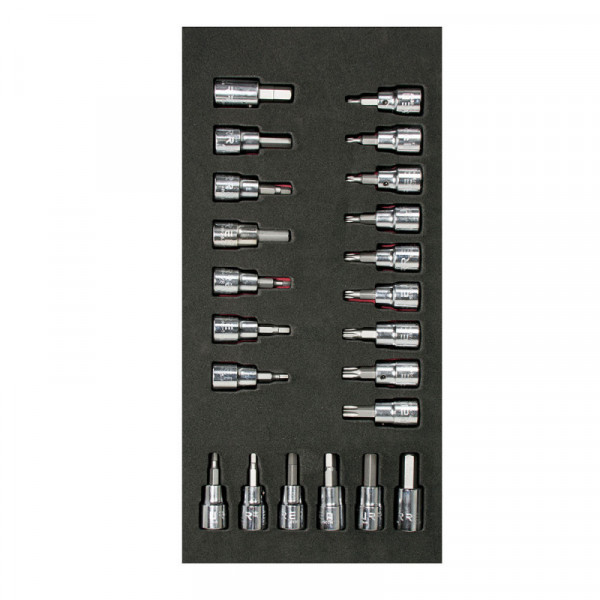 CH108 URREA Juego de dados con punta torx hexagonales SAE y Métricos cuadro 3/8" 22 piezas Urrea | DIHERESA