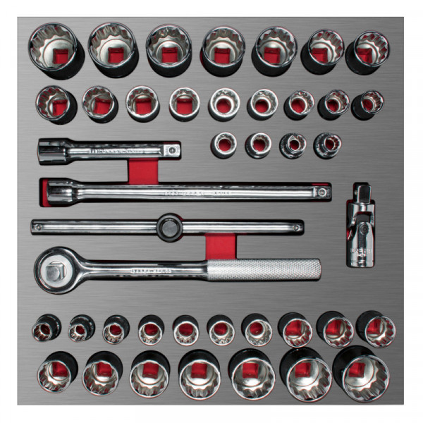 CH203L URREA Juego de dados y accesorios 1/2" combinados 42 piezas Urrea | DIHERESA