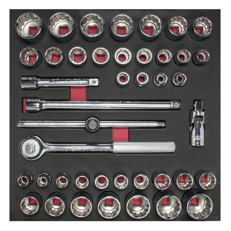 CH203 URREA Juego de dados y accesorio cuadro 1/2" - SAE y Métricos - 42 piezas Urrea | DIHERESA CH203 URREA Juego de dados y accesorio cuadro 1/2" - SAE y Métricos - 42 piezas Urrea | DIHERESA