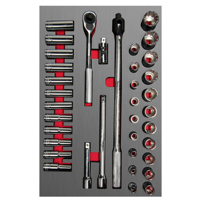CH311L URREA Juego de dados y accesorios 1/2" métricos 37 piezas Urrea | DIHERESA CH311L URREA Juego de dados y accesorios 1/2" métricos 37 piezas Urrea | DIHERESA