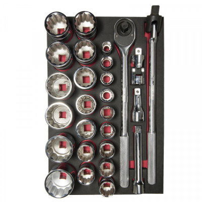 CH301 URREA Juego de dados y accesorios Cuadro 3/4" - SAE 27 piezas Urrea | DIHERESA