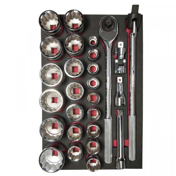 CH301 URREA Juego de dados y accesorios Cuadro 3/4" - SAE 27 piezas Urrea | DIHERESA