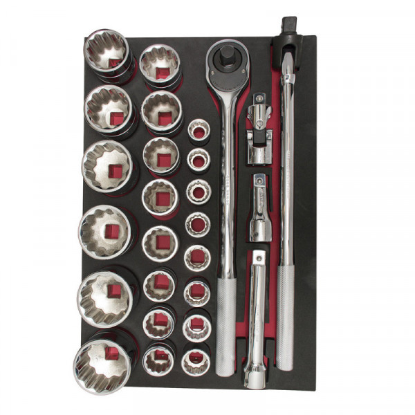 CH302 URREA Juego de dados y accesorios Cuadro 3/4" - Métrico 27 piezas Urrea | DIHERESA