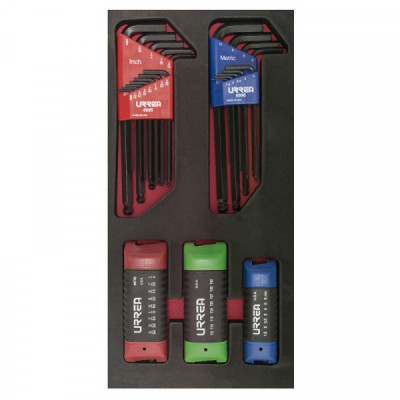 CH120 URREA Juego de 22 llaves hexagonales L y 24 llaves hexagonales navaja SAE MM y TORX Urrea | DIHERESA